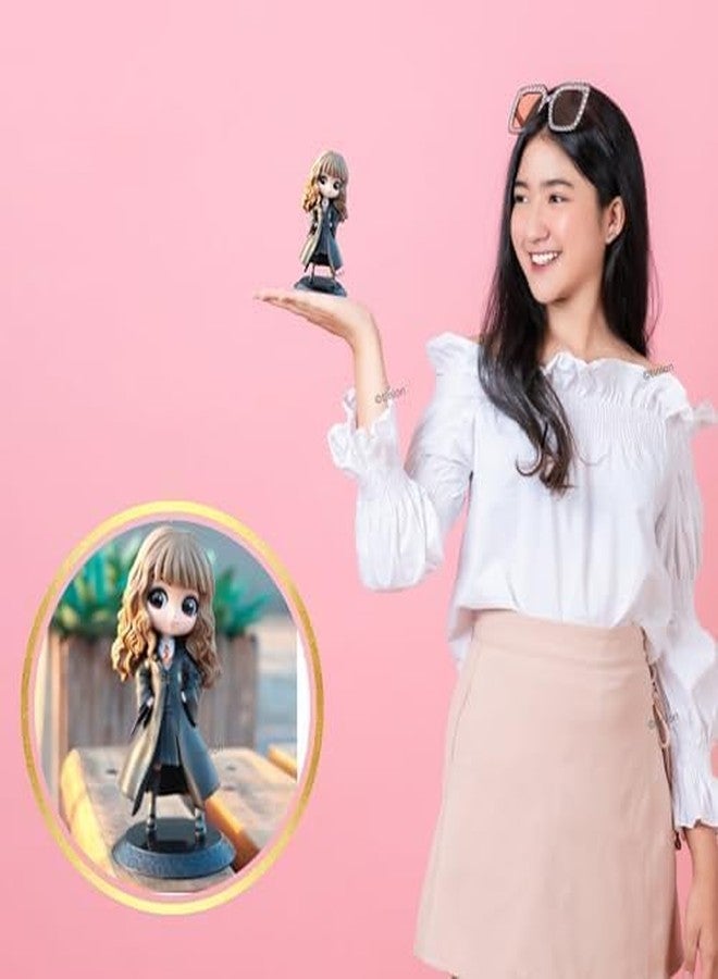 FowWelt مجسم شخصية هيرميون جرانجر من فاوويلت، إصدار خاص، مناسب للوحة قيادة السيارة، أو كزينة، أو لتزيين الكيك، أو على مكتب العمل، أو طاولة الدراسة. - Image 3